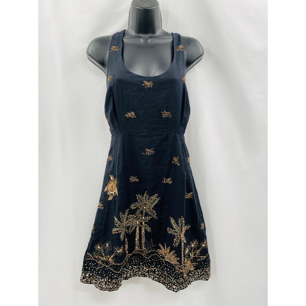 Calypso St. Barth Chelona black beaded mini dress
